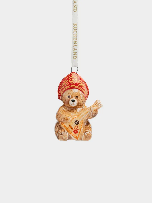 Игрушка елочная, 5 см, Медведь в кокошнике, Figure christmas, image-2