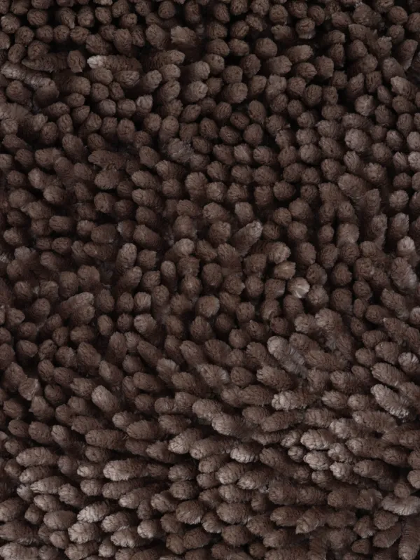 Коврик, 65х100 см, противоскользящий, полиэстер, коричневый, Fluff, image-4