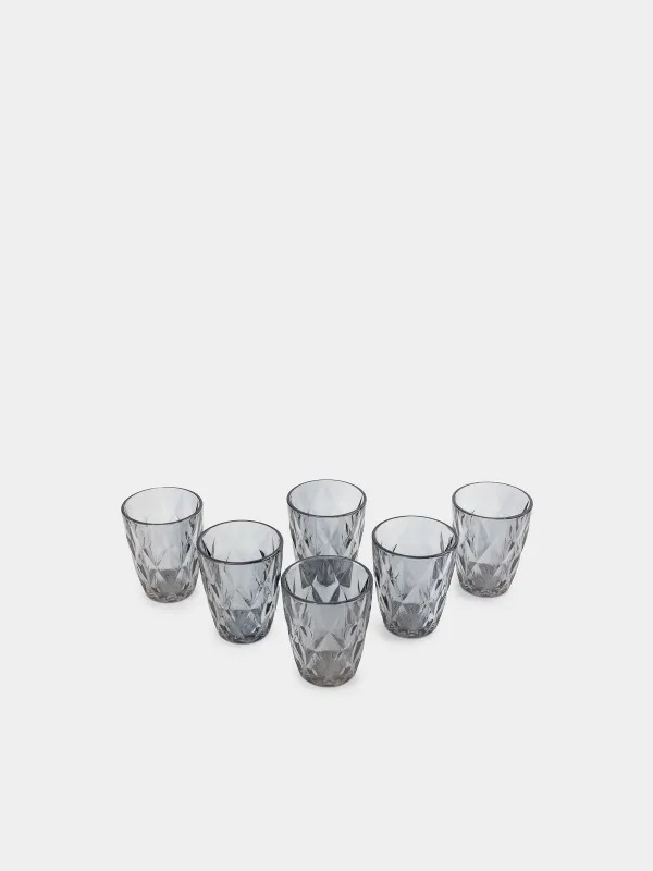 Стакан, 10 см, 270 мл, 6 шт, стекло Р, серый, Rhomb color, image-1
