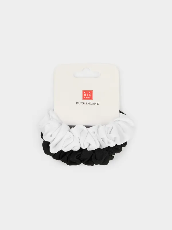 Набор резинок для волос, 2 шт, черная/белая, Silk, image-2