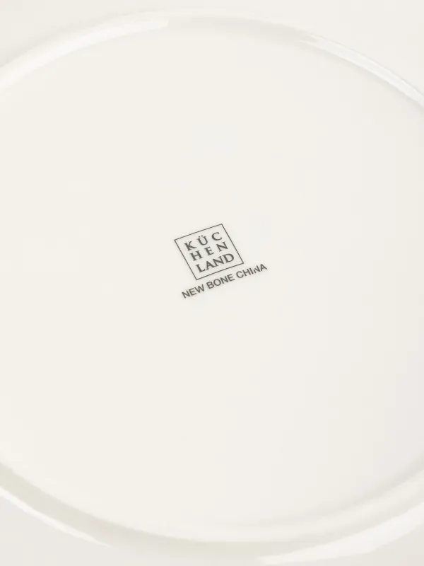 Тарелка обеденная, 27 см, фарфор N, молочно-золотистая, Домики и лошадь, Snow sparks, image-5