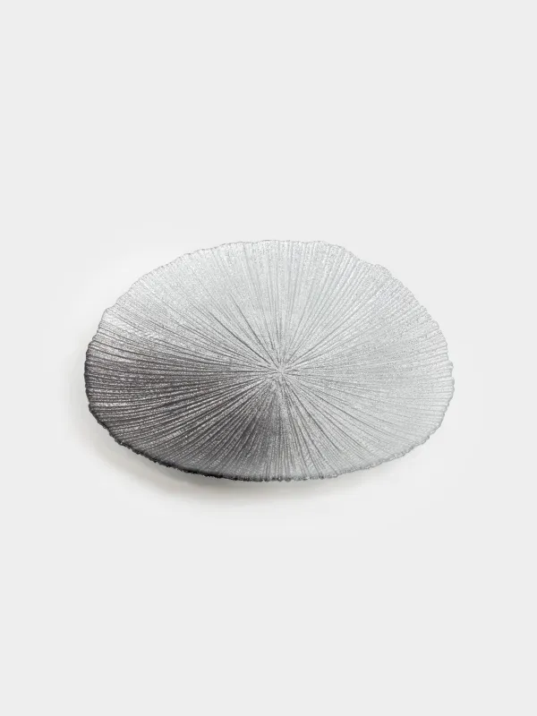 Тарелка закусочная, 21 см, стекло, серебристо-серая, Angle, image-1