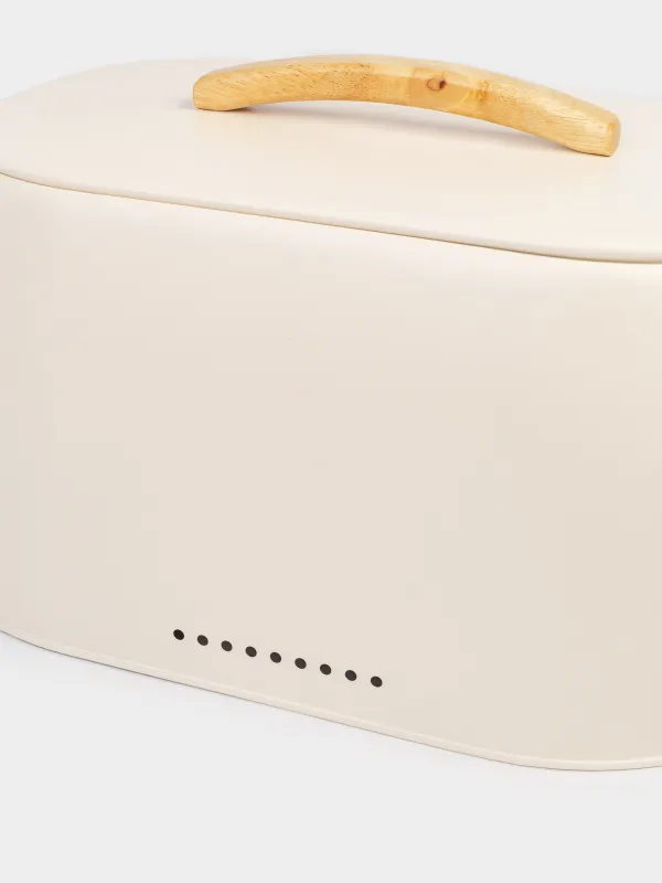 Хлебница, 33х23х18 см, металл/дерево, овальная, молочная, Course, image-4