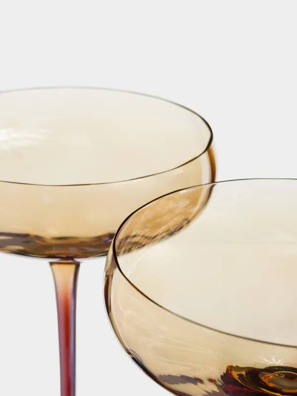 Бокал-креманка для шампанского, 220 мл, 2 шт, стекло, янтарно-коричневый, Filo R color, image-2