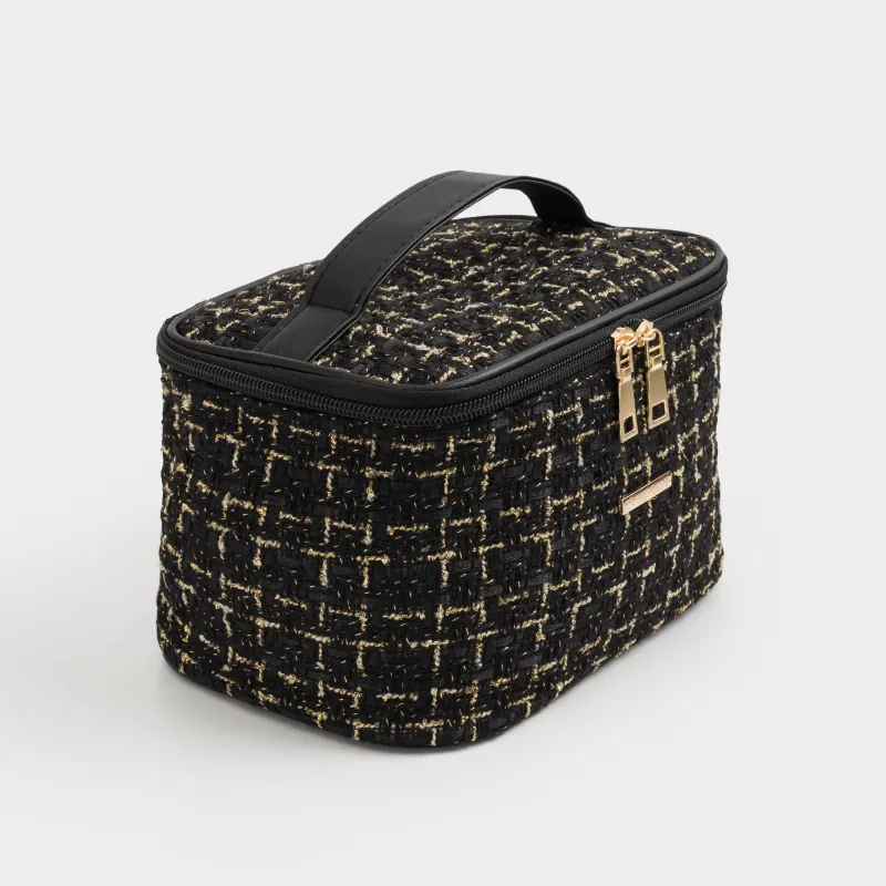 Косметичка, 20x15 см, с ручкой, твид, черная, Wenal, image-8