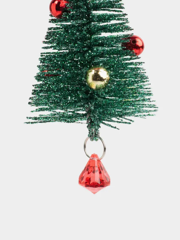 Игрушка елочная, 12 см, Елка с кристаллами, Spruce bell, image-1
