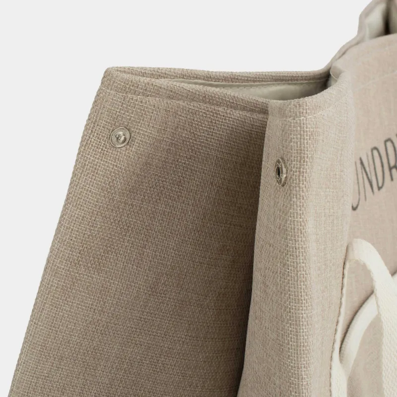 Сумка для хранения белья, 56x29 см, с ручками, полиэстер, прямоугольная, бежевая, Laundry, image-5