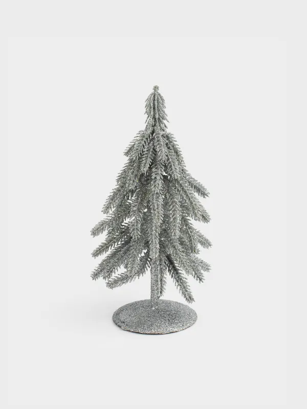 Ель искусственная, 20 см, на подставке, пластик/металл, серебристая, Silver style, image-0