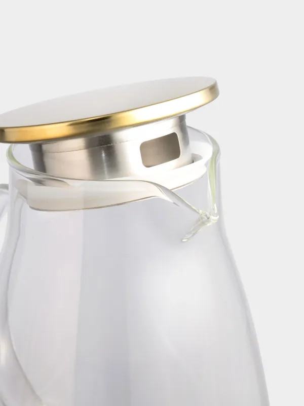 Кувшин, 2 л, с крышкой-фильтром, стекло Б/сталь, золотистый, Classic gold, image-5