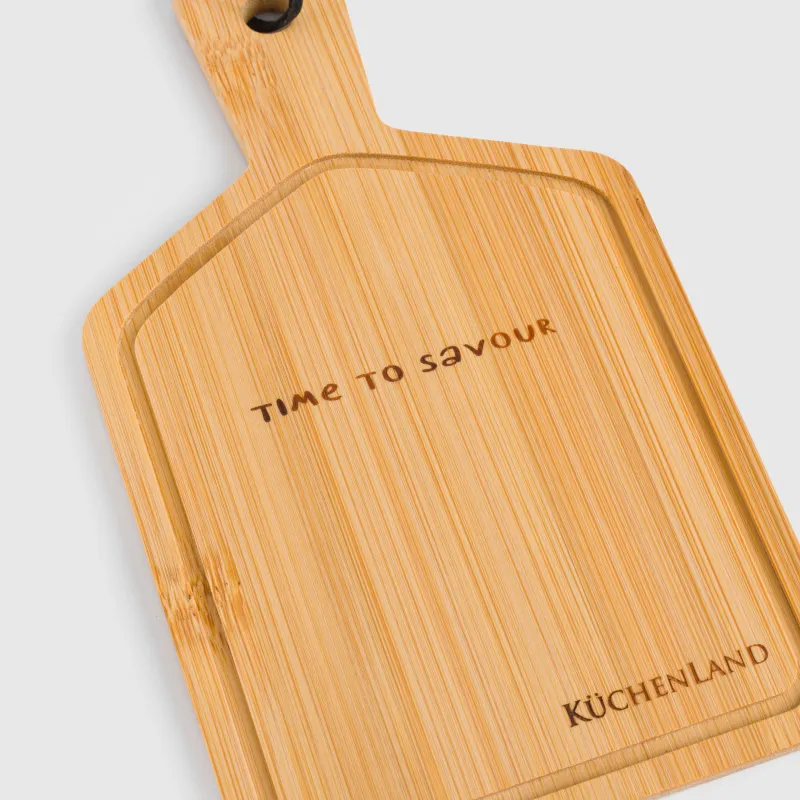 Набор для сыра, 3 пр, доска-блюдо с ручкой, сталь/бамбук/пластик, Cheese, image-2