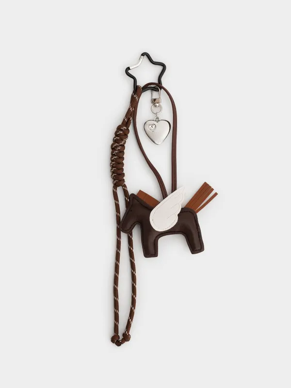 Брелок, 10 см, полиуретан/полиэстер/металл, коричневый, Пегас, Keychain toy, image-0