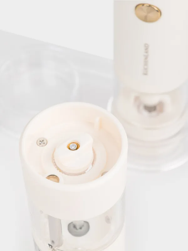 Мельница для специй, 18 см, 2 шт, электрическая, на подставке, пластик, молочная, Liberica light, image-2