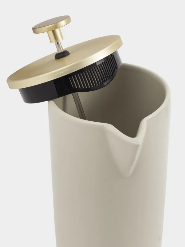 Френч-пресс, 700 мл, керамика/сталь, бежево-золотистый, Latte, image-4