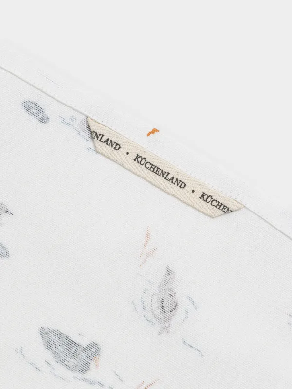 Полотенце кухонное, молочное, Ducks in pond, image-3