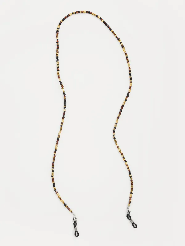 Цепочка для очков, 71 см, бисер/металл, цветная, Pearl color, image-0