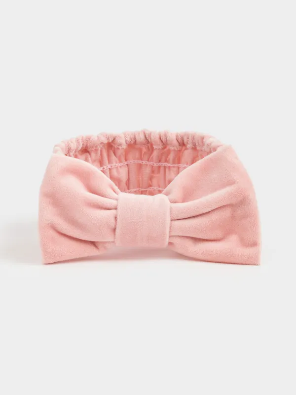 Повязка для волос, 19х7 см, полиэстер, пудровая, Бант, Glamor, image-2