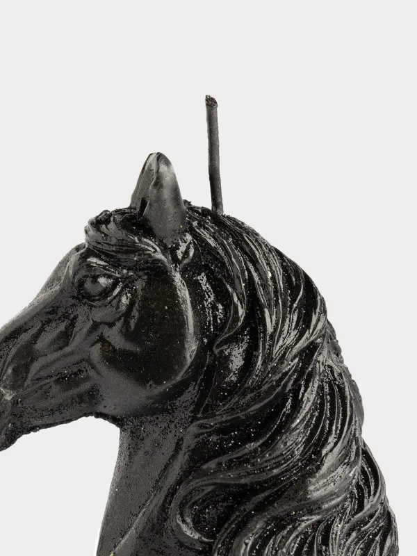 Свеча, 7x10 см, с блестками, Лошадь, Horse black, image-4