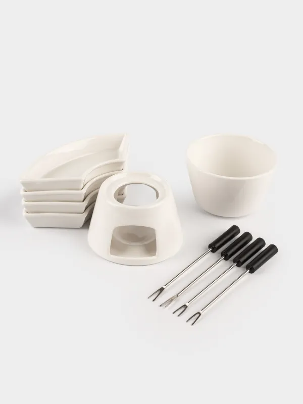 Набор для фондю, 4 перс, на подставке, фарфор P/бамбук, Bamboo, image-8