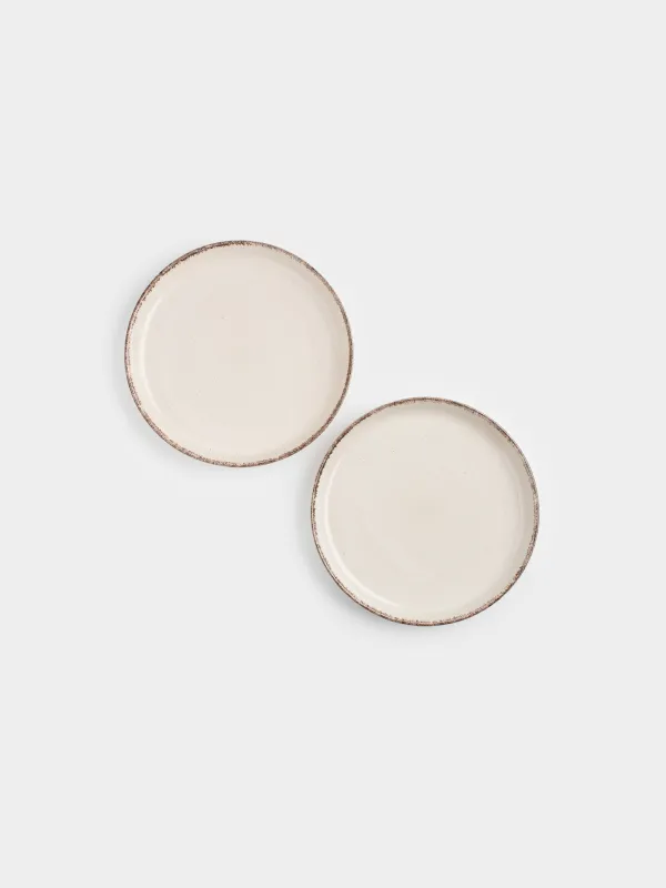 Тарелка закусочная, 19 см, 2 шт, керамика R, бежевая, в крапинку, Speckled glaze, image-1