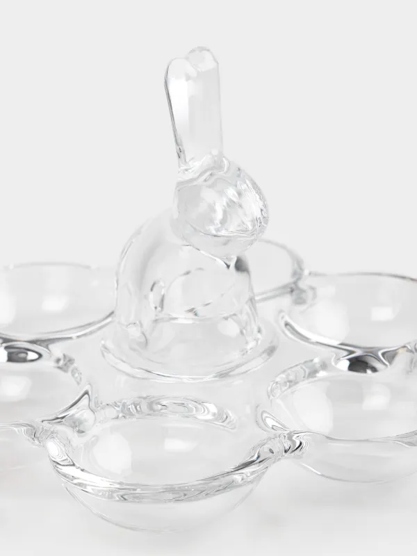 Блюдо пасхальное, 18 см, 6 отд, стекло, Кролик, Clear figure, image-2