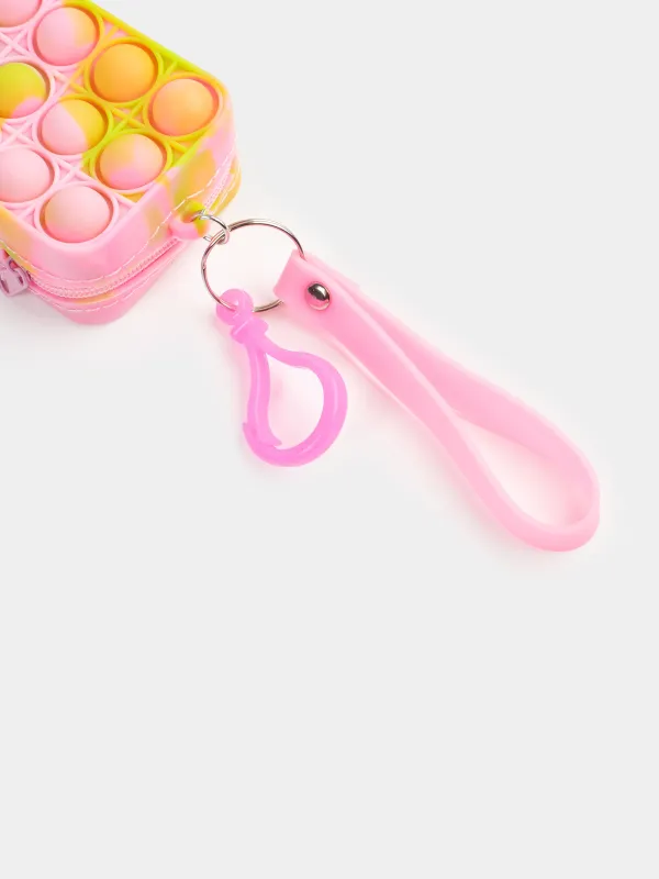 Игрушка-антистресс Pop-it, 8х5 см, силикон, цветная, Кошелек-брелок, Pop-it, image-4