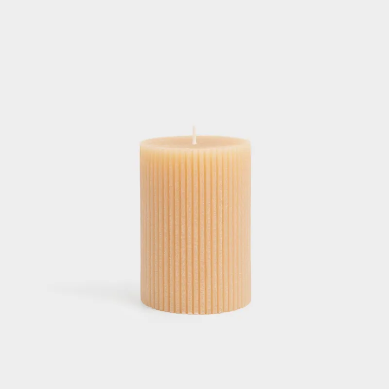 Свеча, 7х10 см, цилиндрическая, Ribbed candle