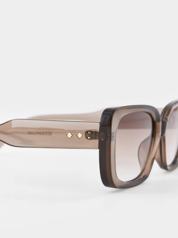 Очки солнцезащитные, пластик, прямоугольные, коричневые, Eyewear, image-2