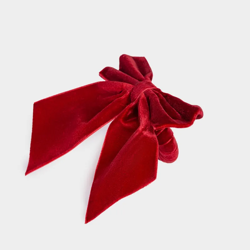Кольцо для салфеток, 5 см, полиэстер, красное, Бант, Bow velvet