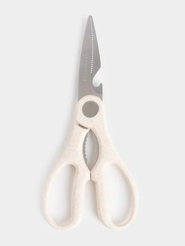 Ножницы кухонные, 20 см, пластик/сталь, бежевые, в крапинку, Soft speckled, image-3