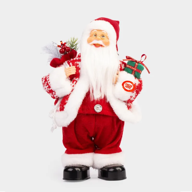 Изделие декоративное, 30 см, музыкальное, анимированное, пластик/полиэстер, Санта, Magic time