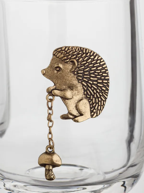 Стакан, 9 см, 430 мл, 2 шт, стекло/металл, Золотистый ежик, Lux elements, image-3