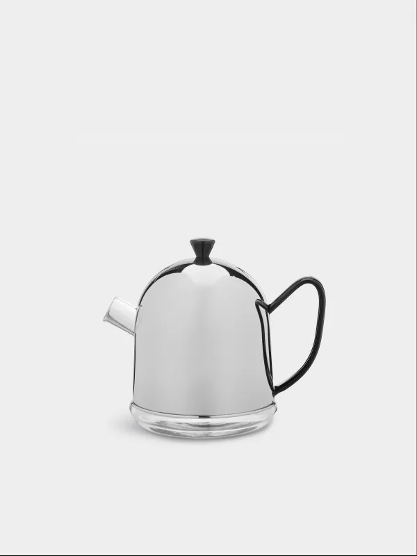 Чайник заварочный, 600 мл, крышка-грелка, стекло Б/сталь, черная ручка, Купол, Affogato, image-0