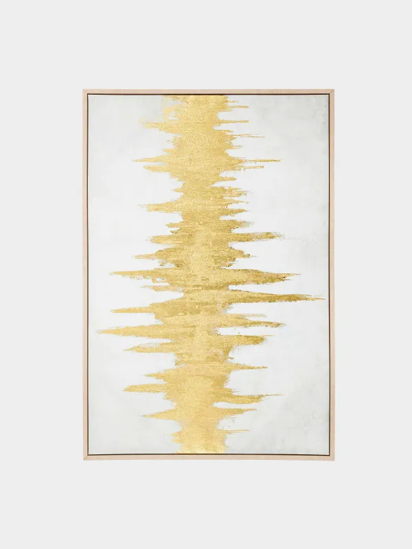 Картина в раме, 120x80 см, Золотистые штрихи, Abstract, image-0