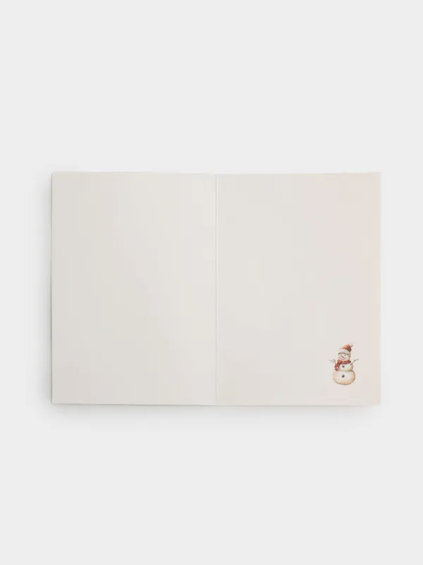 Открытка подарочная, 12х17 см, бумага, серебристая, Зимний город, Snowy house, image-3