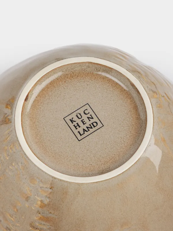 Салатник, 15x8 см, керамика, коричнево-бежевый, Олень в лесу, Snowy forest, image-4