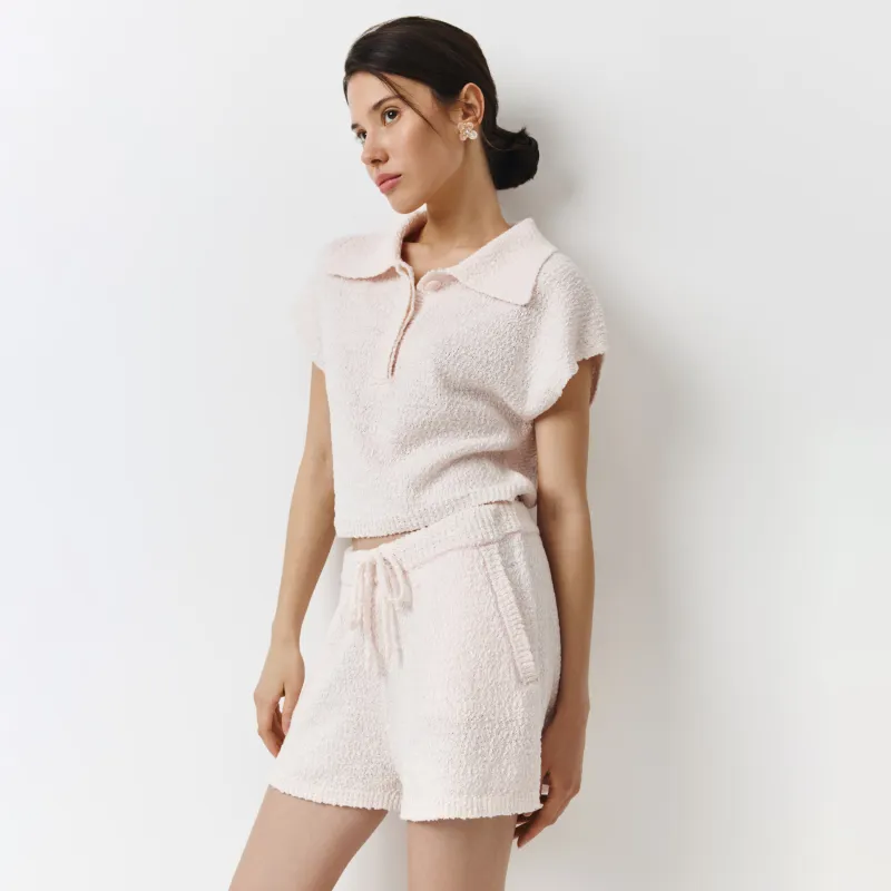 Джемпер женский, с воротником-поло, розовый, Sigrid