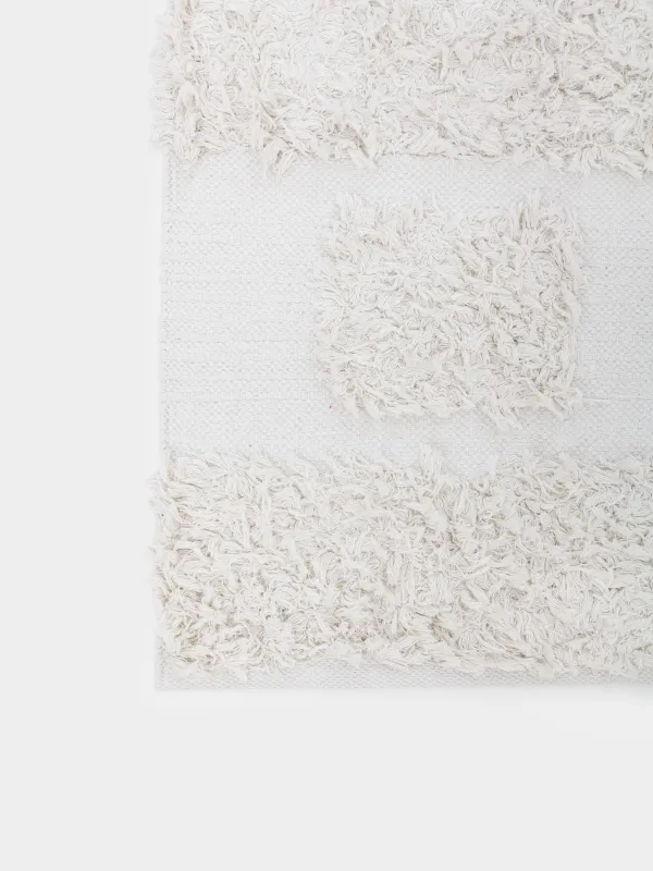 Ковер, 120х180 см, с ворсом, хлопок, экрю, Cage pattern, image-1