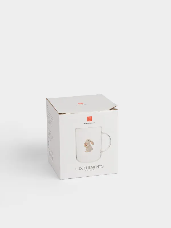 Кружка, 450 мл, Кролик с цветами, Lux elements, image-5