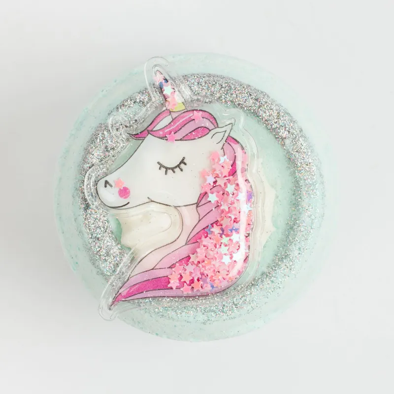 Бомбочка для ванны, 130 гр, с игрушкой, Бабл-гам, голубая, Единорог, Unicorn