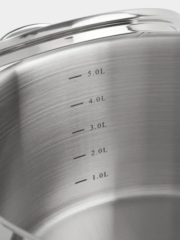 Кастрюля, 24 см, 6 л, с крышкой, сталь/стекло Б, Silver Stone, image-4