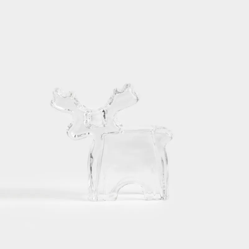 Подсвечник, 10 см, для тонкой свечи, стекло, Олень, Deer shape