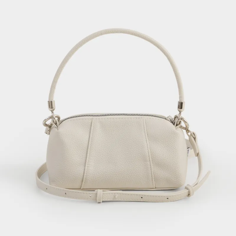 Сумка женская, 20х11 см, с ручкой, полиуретан, молочная, Memo