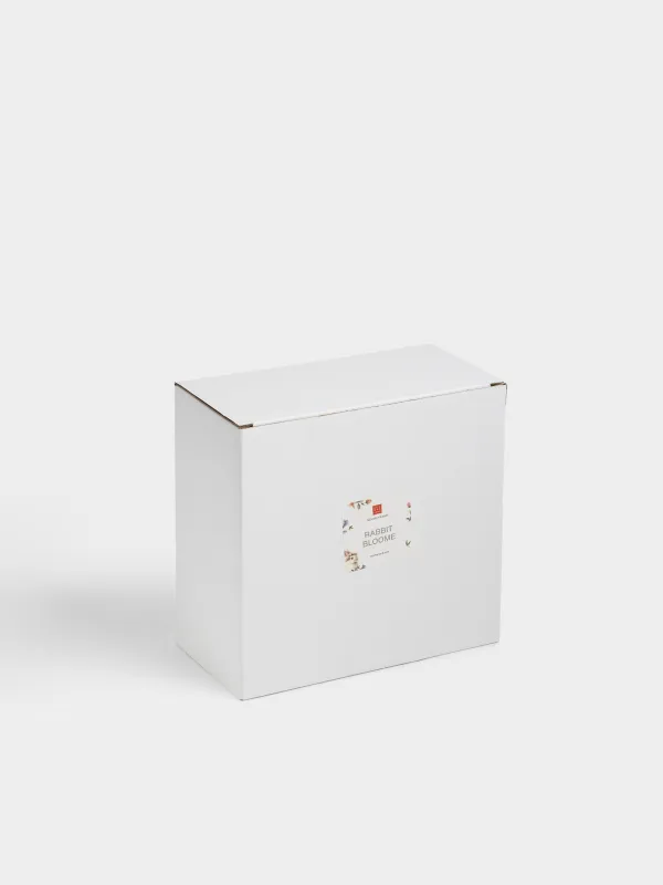 Блюдо на ножке, 20х9 см, керамика D, молочное, Кролик и цветок, Rabbit bloome, image-5