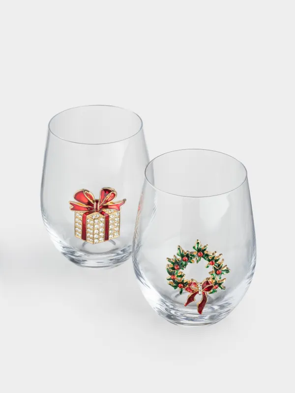 Стакан, 12 см, 500 мл, 2 шт, стекло/металл, Подарок и венок, Verset, image-2