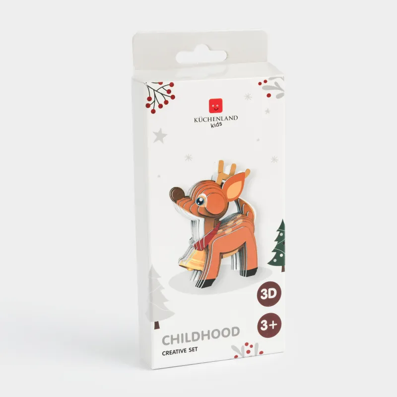 Набор для творчества, 8х6 см, картон, 3D-конструктор, Олень, Childhood, image-4