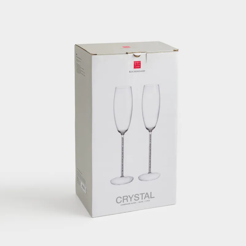 Бокал для шампанского, 180 мл, 2 шт, стекло/стразы, Crystal shine, image-4