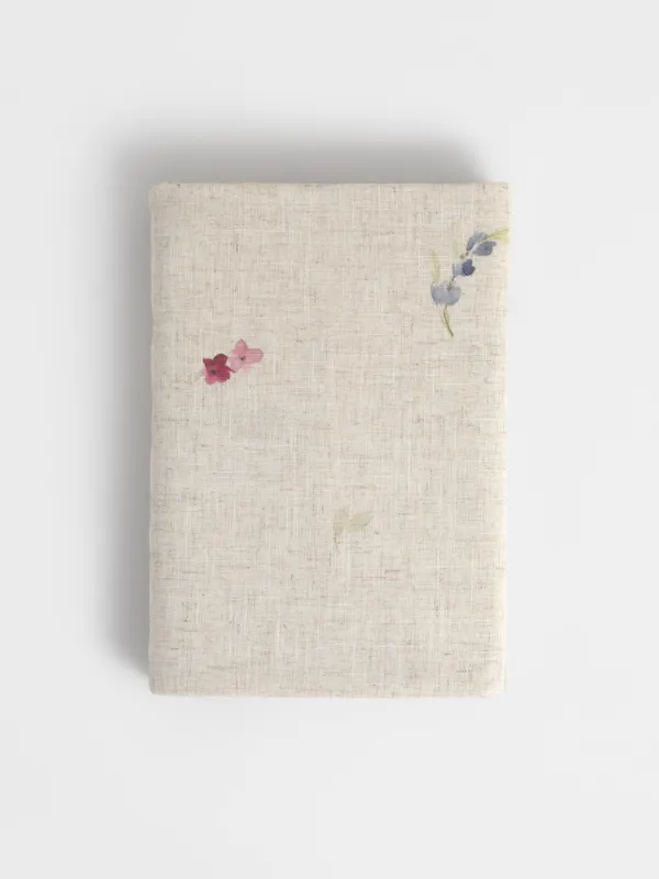 Скатерть, 170х250 см, полиэстер/лен, бежевая, Цветы, Colorful flowers, image-7