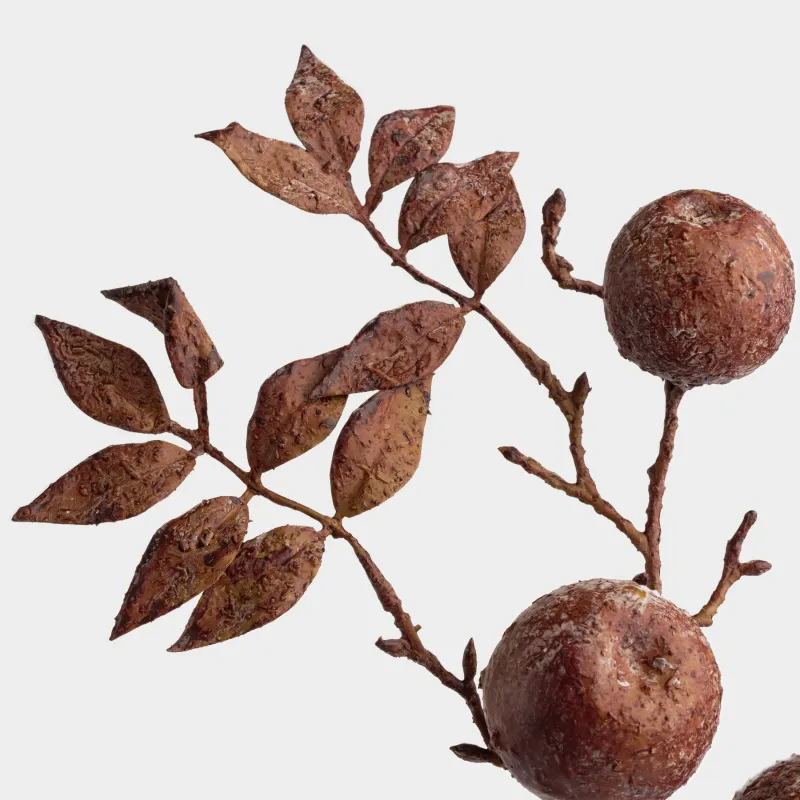 Ветка декоративная, 81 см, пластик, Бордовые Яблоки, Fruit decor, image-1