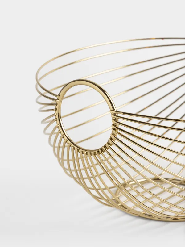 Корзина для фруктов, 28х15 см, с ручками, Twist gold, image-1