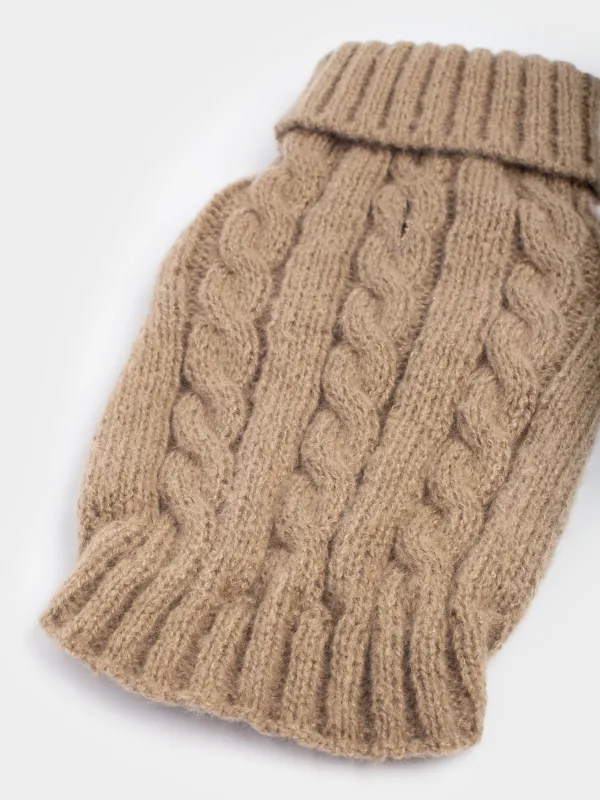 Свитер для животных, 25 см, р. XS, полиэстер, коричневый, Косички, Fashion pet, image-3